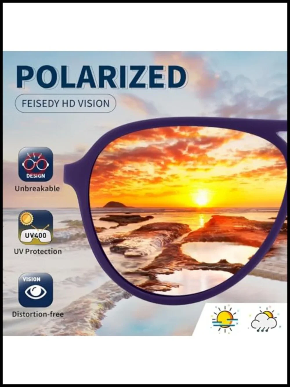 Polarized Aviator Sunglasses TAC Lens UV400 Driving Sports